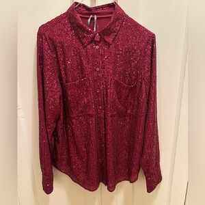 Anthropologie Sequin Buttondown